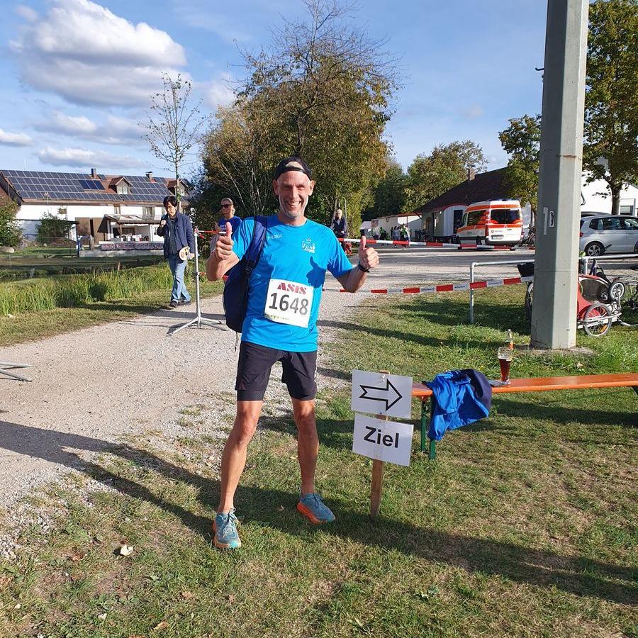 Im Ziel nach 21,1 km