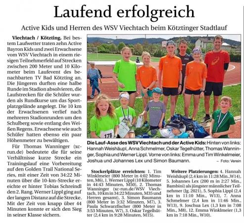 Kötztinger Stadtlauf Zeitungsbericht 16_05_2024